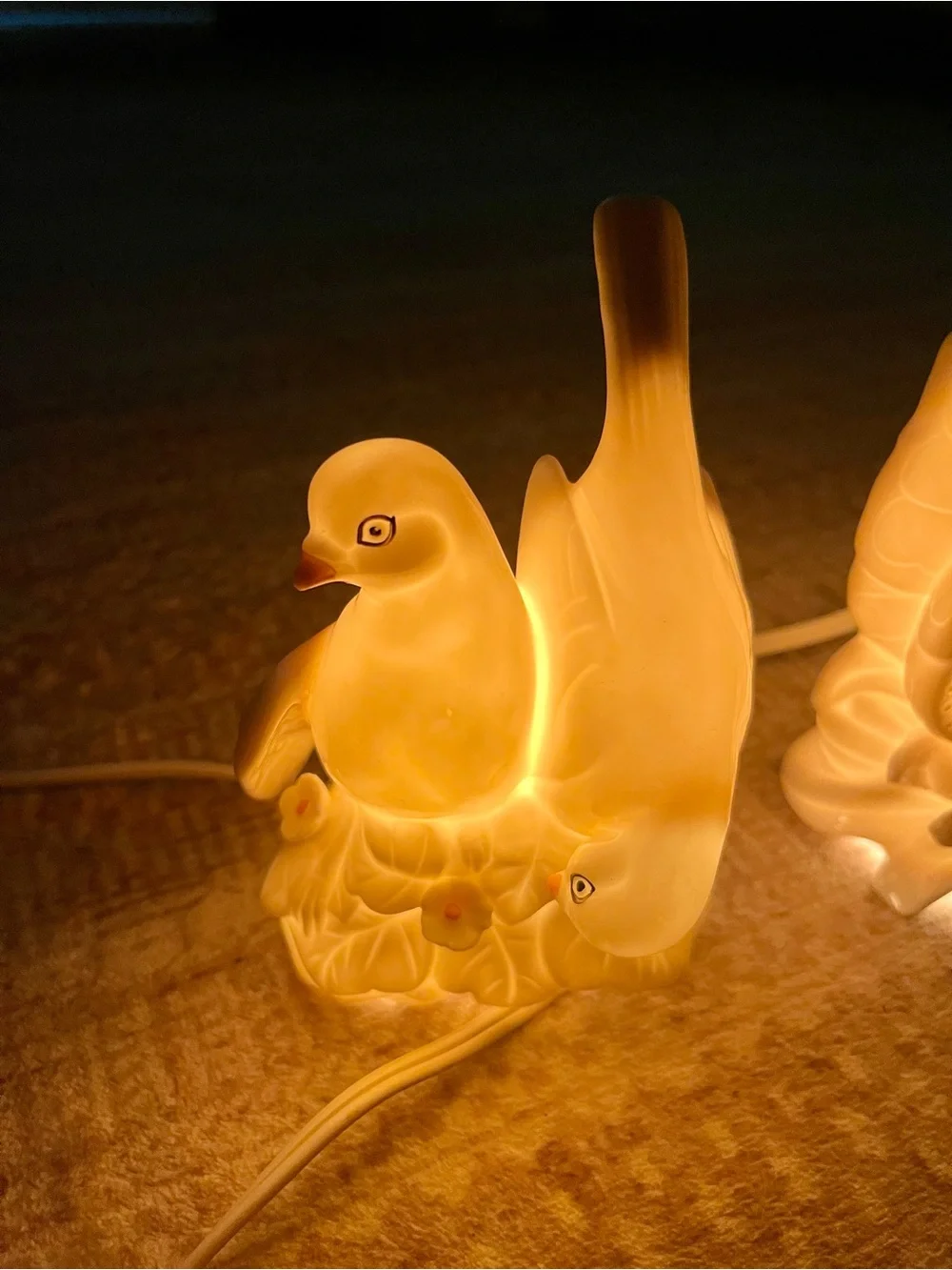 IWRice & Co vintage portable lamps birds and butterfly set